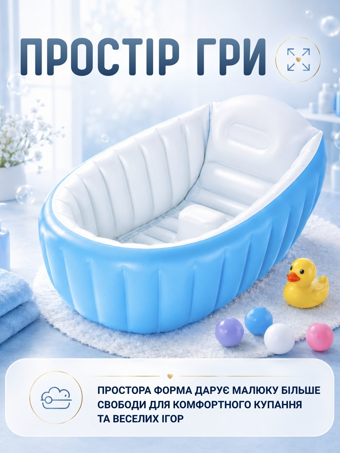 Надувна ванночка для купання малюків фото